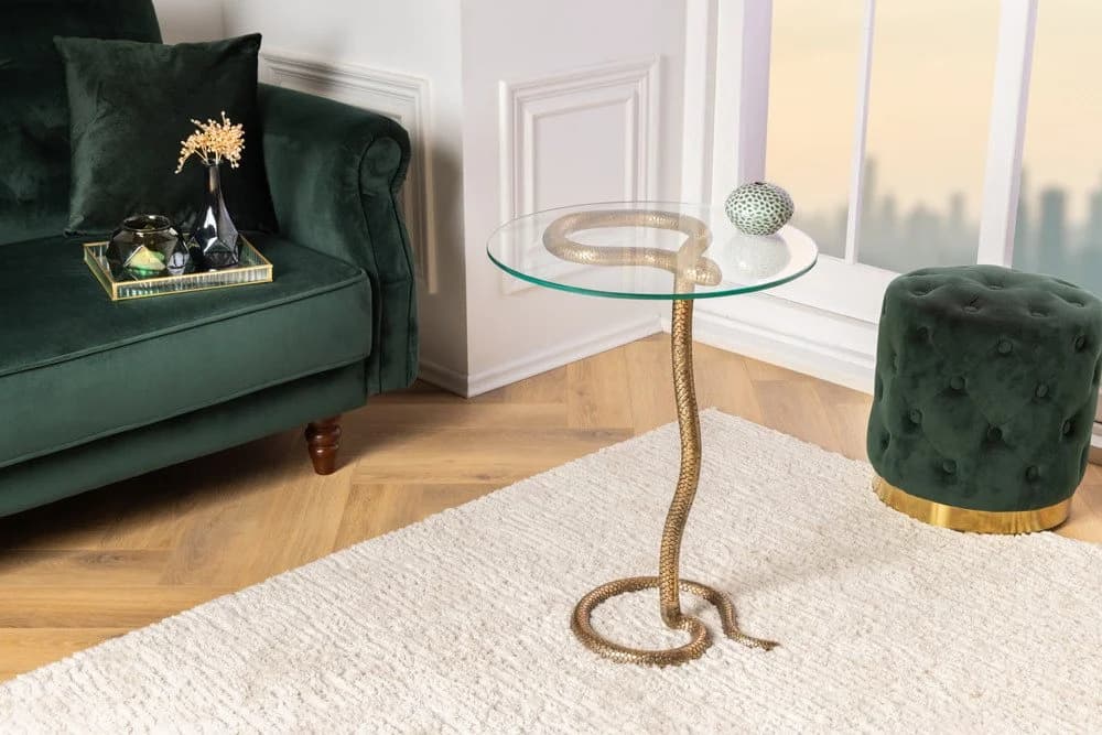 riess-ambiente Beistelltisch WILDLIFE SNAKE 65cm transparent / kupfer