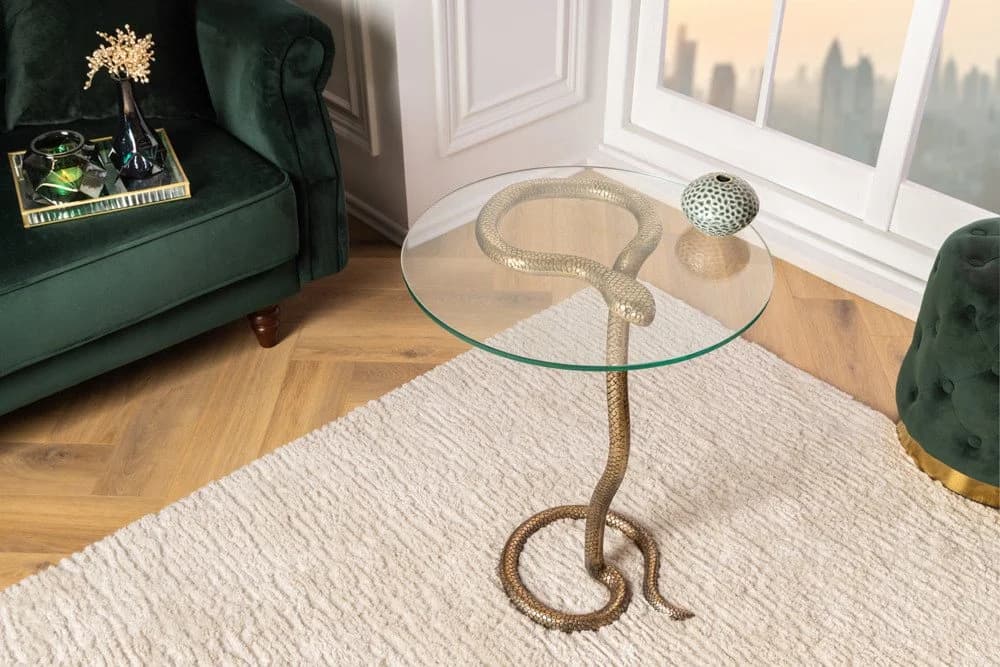 riess-ambiente Beistelltisch WILDLIFE SNAKE 65cm transparent / kupfer - Bild 3