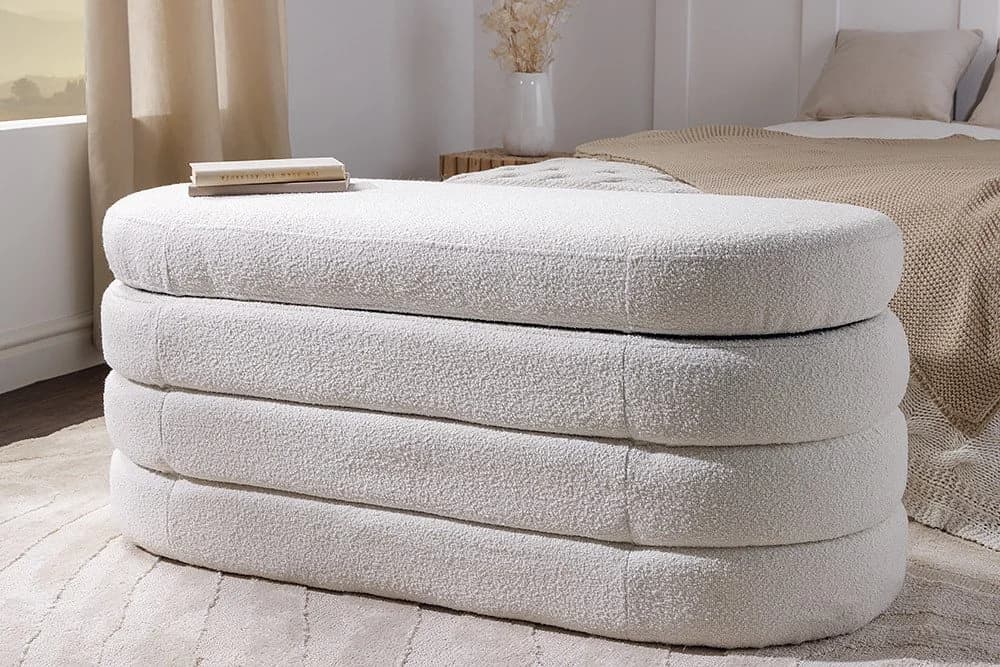 riess-ambiente Sitzbank VOGUE Creme Weiß Bouclé mit Stauraum - Bild 4