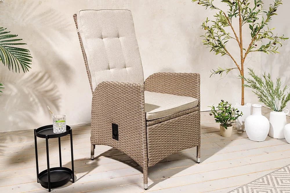 riess-ambiente Gartenstuhl SYLT mit verstellbarer Lehne beige Polyrattan - Bild 2