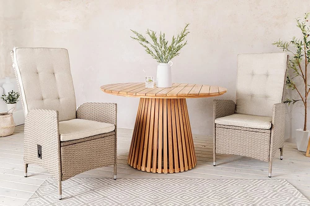 riess-ambiente Gartenstuhl SYLT mit verstellbarer Lehne beige Polyrattan - Bild 3