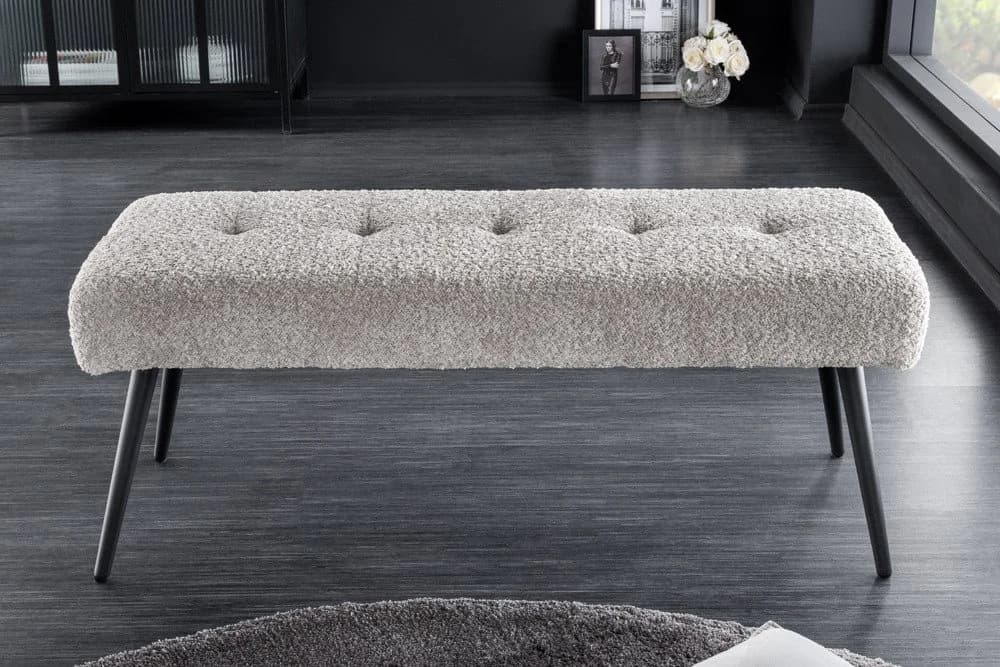 riess-ambiente Sitzbank BOUTIQUE 100cm Champagner Greige Schwarz