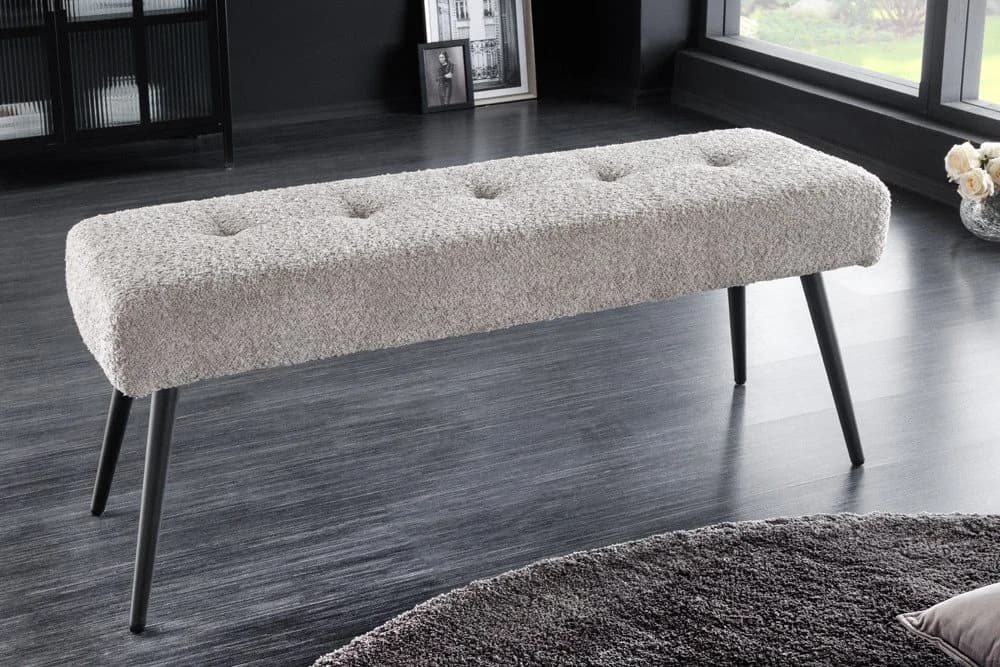 riess-ambiente Sitzbank BOUTIQUE 100cm Champagner Greige Schwarz - Bild 2