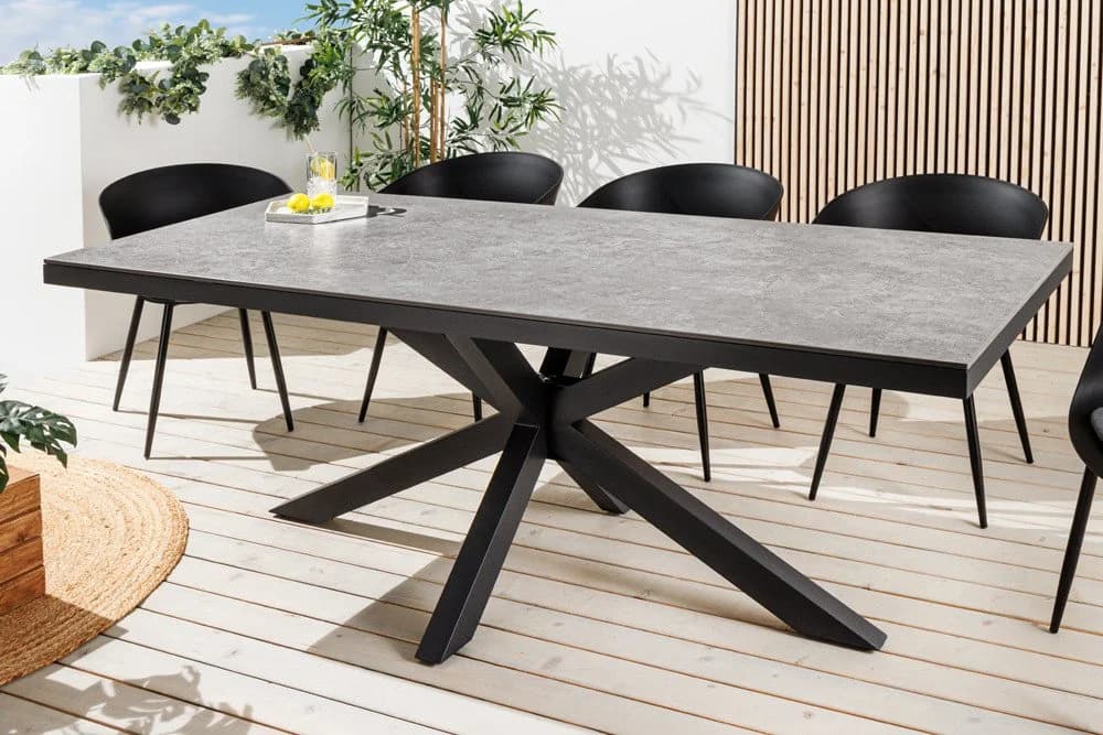 riess-ambiente Gartentisch GALAXIE 160cm Keramik Aluminium Grau Anthrazit