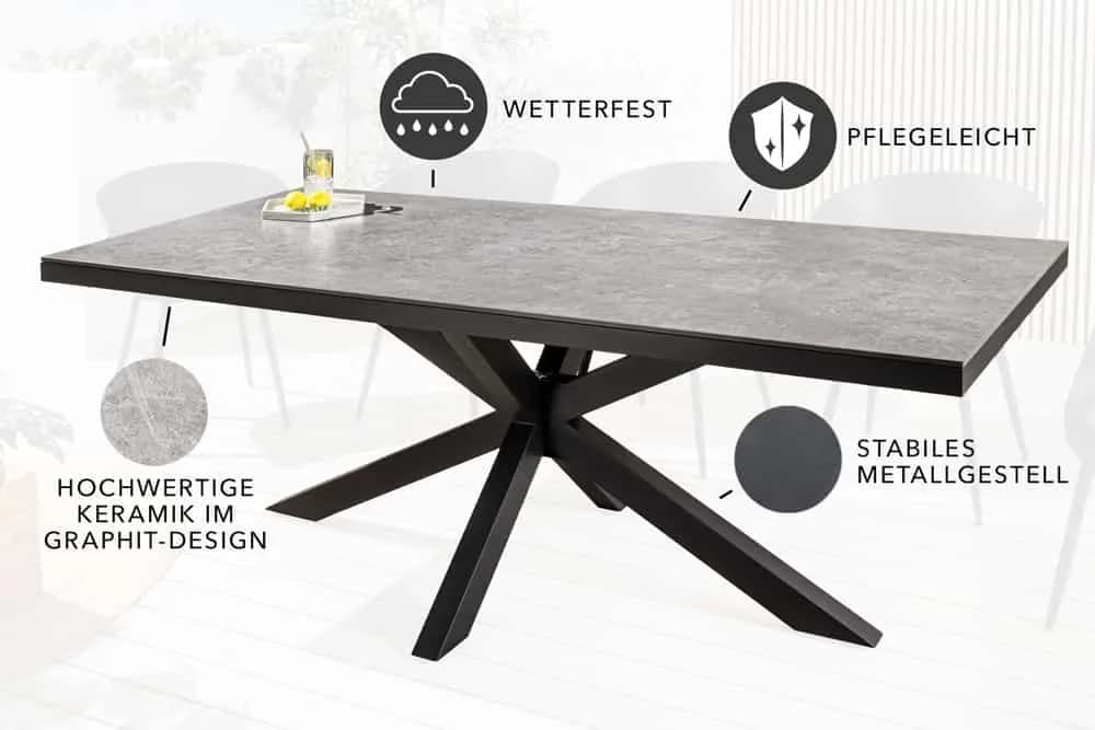 riess-ambiente Gartentisch GALAXIE 160cm Keramik Aluminium Grau Anthrazit - Bild 4