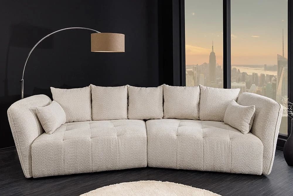 riess-ambiente Big-Sofa ROYAL 295cm Bouclé Champagner Beige - Bild 4