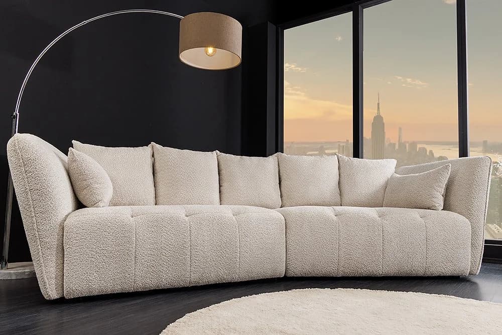 riess-ambiente Big-Sofa ROYAL 295cm Bouclé Champagner Beige - Bild 5