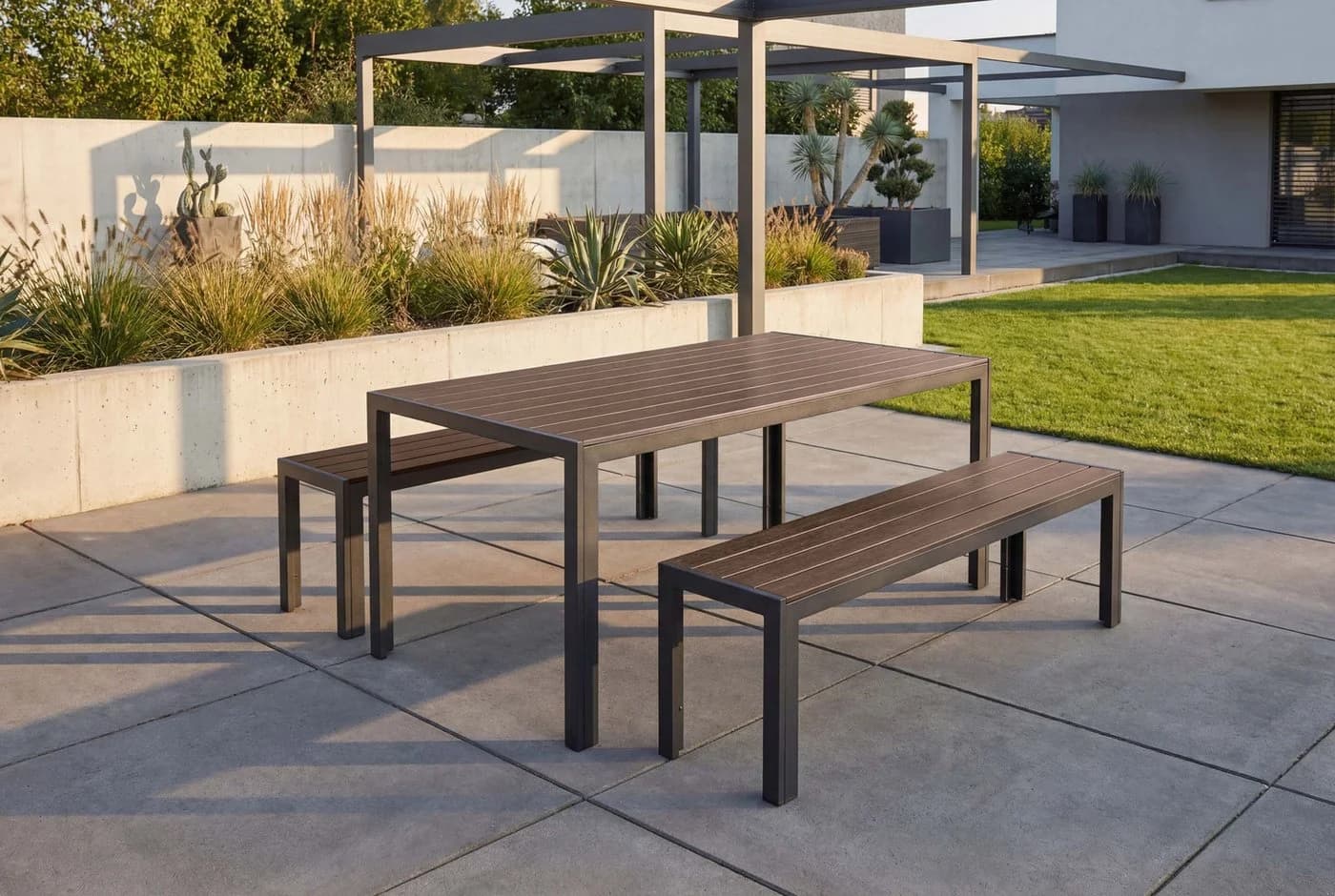 riess-ambiente Gartenbank DESIGNO 130cm wetterfest Aluminium WPC - Bild 4