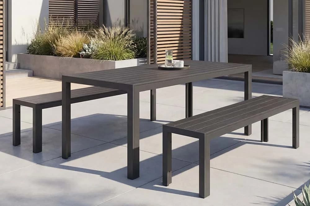 riess-ambiente Gartentisch DESIGNO Anthrazit/Schwarz Wetterfest Aluminium - Bild 3