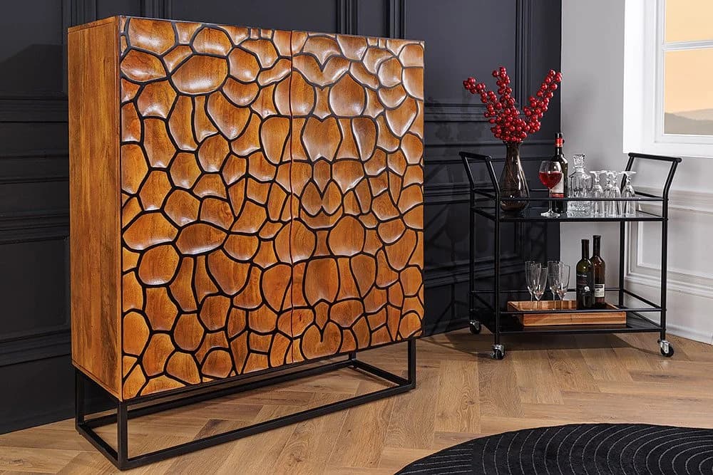riess-ambiente Highboard VULCANO 120cm Braun Schwarz Massivholz Metall - Bild 2