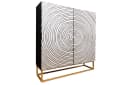 riess-ambiente Highboard ZEN CIRCLES Weiß/Schwarz/Gold Massivholz Bild 1