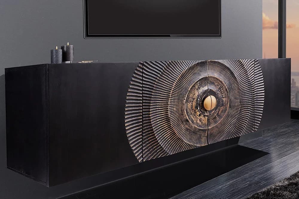 riess-ambiente Lowboard GOLDEN SUNSET 180cm Schwarz/Gold - Bild 2