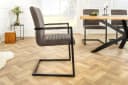 riess-ambiente Freischwinger LOFT taupe grau / anthrazit mit Armlehne Bild 1