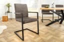 riess-ambiente Freischwinger LOFT taupe grau / anthrazit mit Armlehne Bild 2