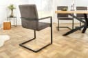 riess-ambiente Freischwinger LOFT taupe grau / anthrazit mit Armlehne Bild 3