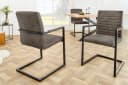 riess-ambiente Freischwinger LOFT taupe grau / anthrazit mit Armlehne Bild 4
