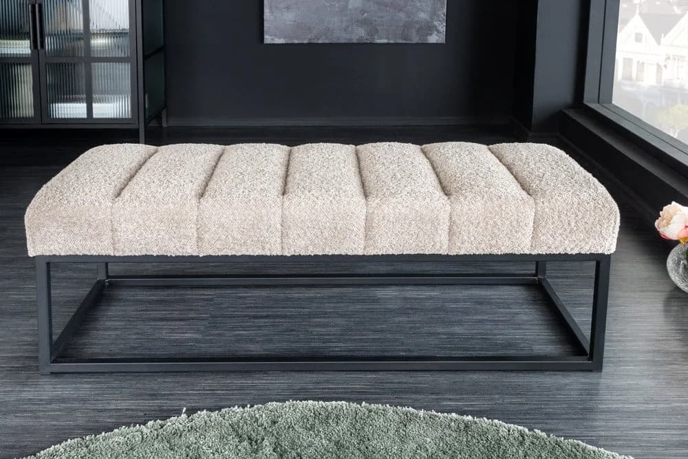 riess-ambiente Sitzbank PETIT BEAUTÉ 110cm Champagner Greige Schwarz - Bild 3