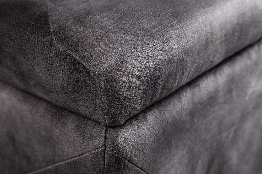 riess-ambiente Bettbank EXTRAVAGANCIA 140cm grau Samt mit Stauraum Chesterfield - Bild 5