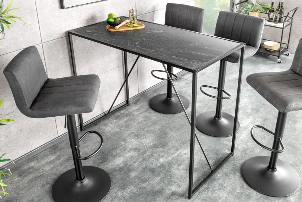 riess-ambiente Bartisch SLIM LINE 120cm Graphit Schwarz Marmor-Optik - Bild 2