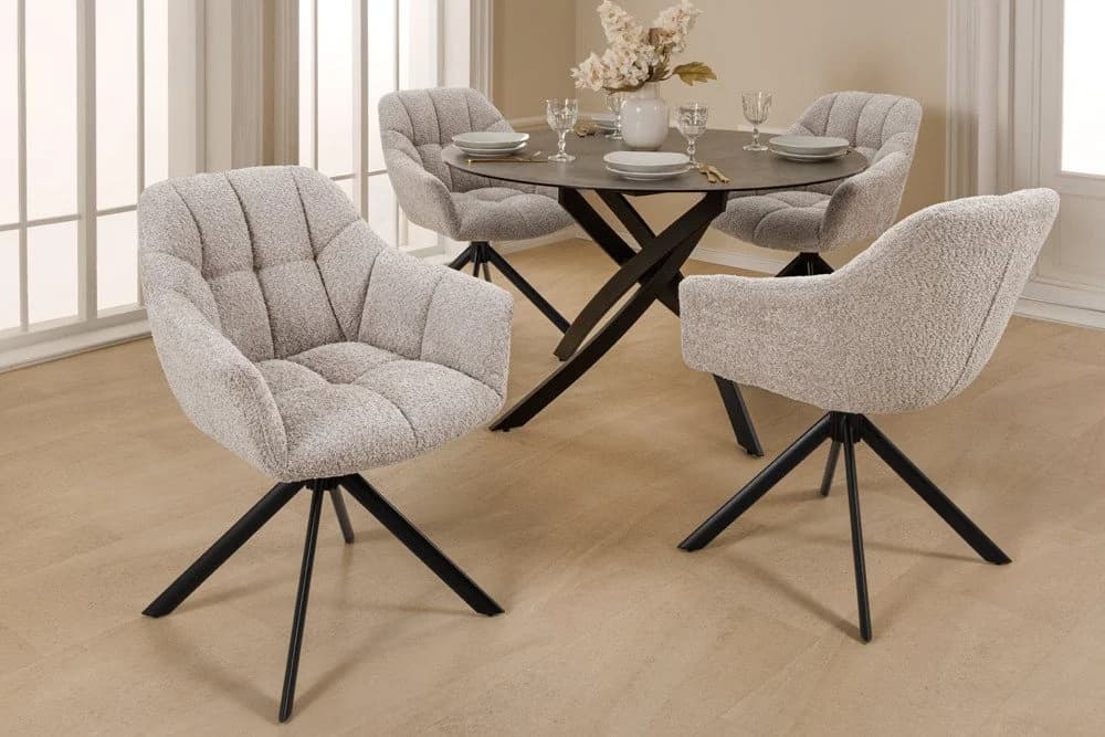 riess-ambiente Polsterstuhl PAPILLON Greige Schwarz Bouclé - Bild 2