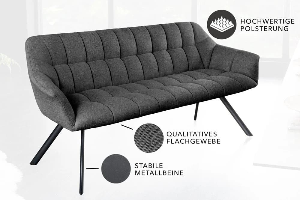 riess-ambiente Sitzbank PAPILLON 165cm Anthrazit Metall - Bild 5