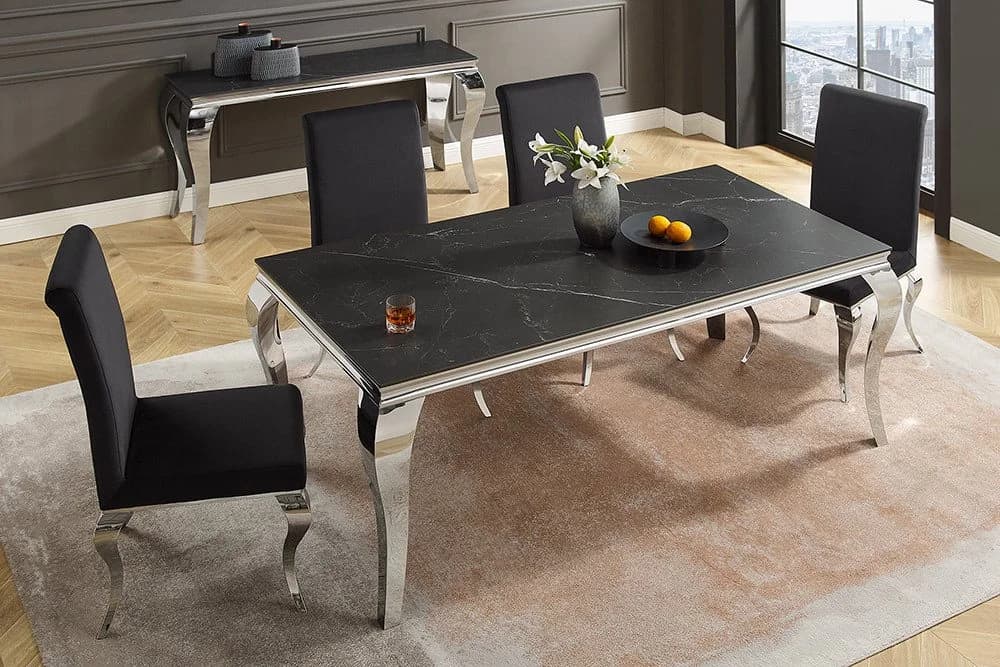 riess-ambiente Esstisch Modern Barock 180cm Schwarz Anthrazit Silber - Bild 2