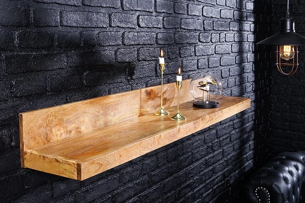 riess-ambiente Wandregal MAKASSAR 80cm Natur Massivholz Mango - Bild 3