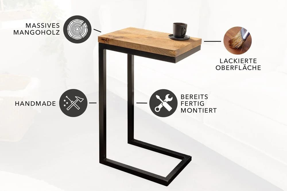 riess-ambiente Beistelltisch GASTON 65cm Natur Industrial Design - Bild 4