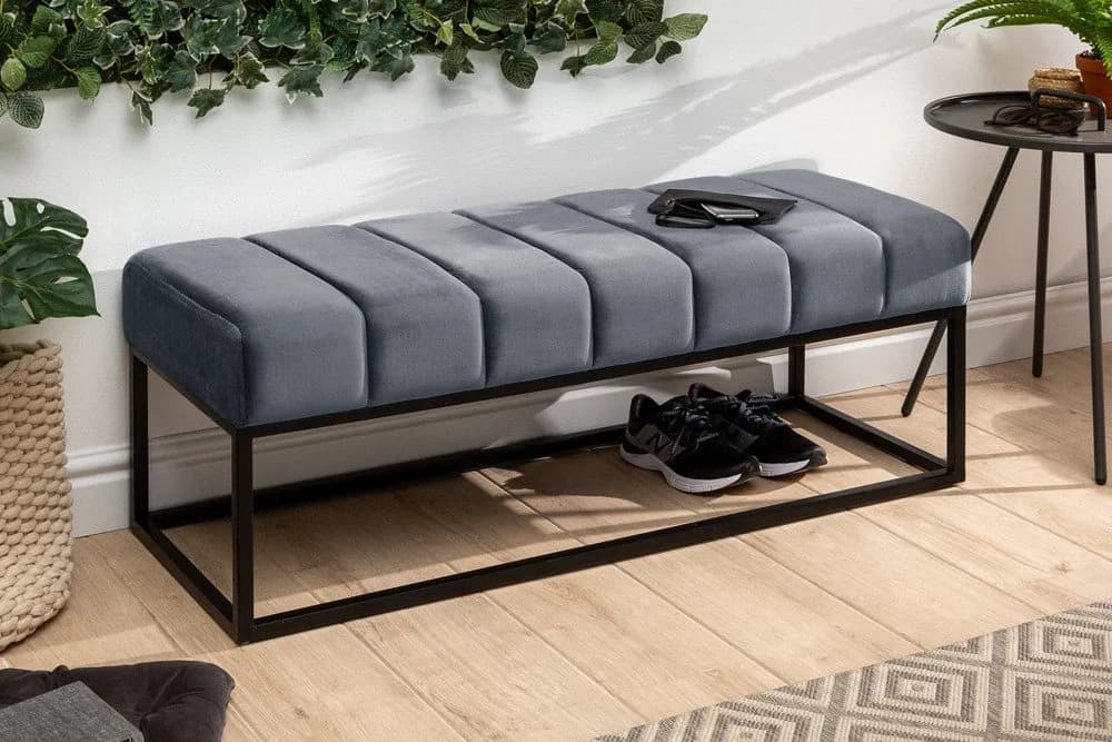 riess-ambiente Sitzbank PETIT BEAUTÉ Samt silbergrau Metall - Bild 2