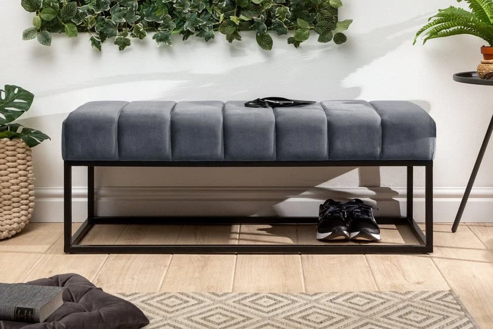 riess-ambiente Sitzbank PETIT BEAUTÉ Samt silbergrau Metall - Bild 3