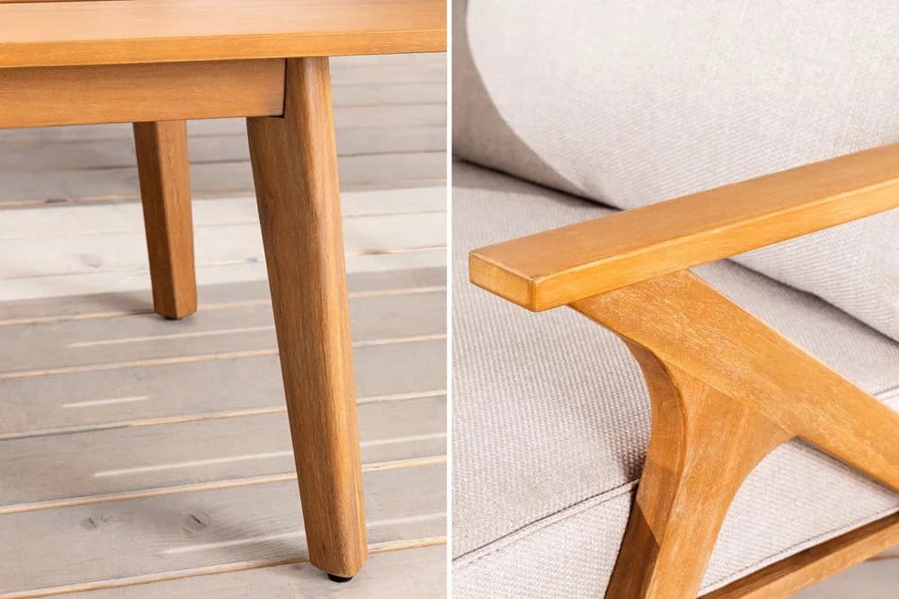 riess-ambiente Loungeset COMFORT LINE natur beige 4-tlg. Akazien-Massivholz - Bild 5