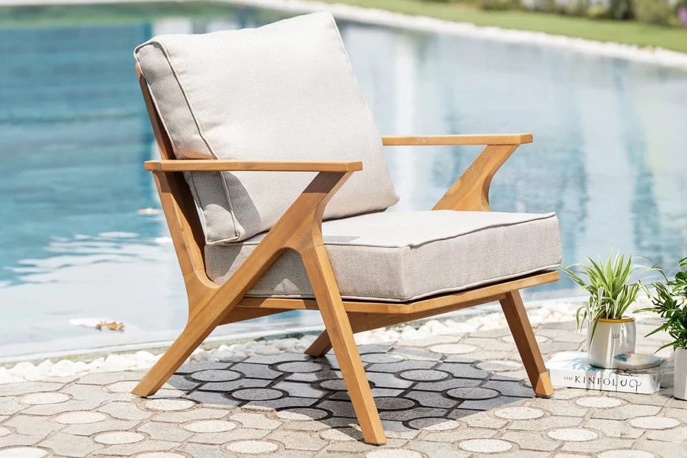 riess-ambiente Gartensessel COMFORT LINE Natur Beige Akazienholz - Bild 2