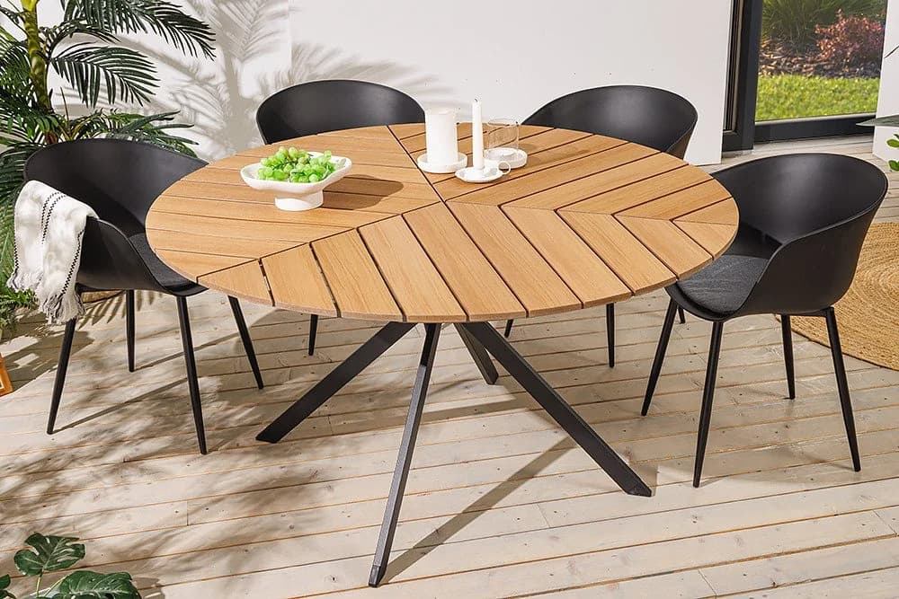 riess-ambiente Gartentisch DESIGNO 120cm Natur Aluminium-Sterngestell - Bild 3