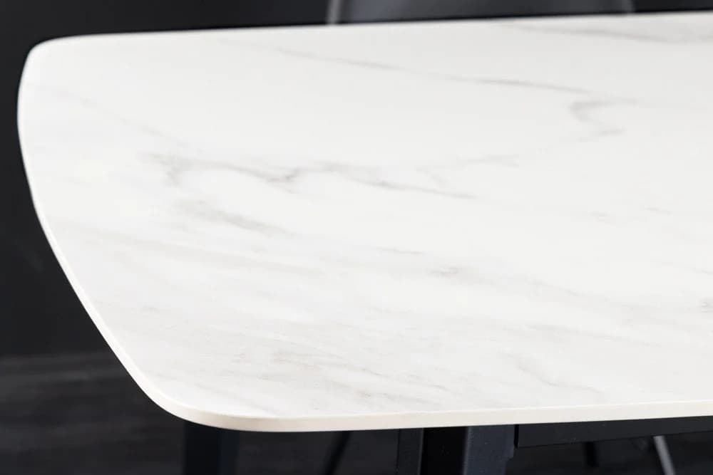 riess-ambiente Esstisch MILANO 160cm Weiß/Schwarz Keramik Marmor - Bild 5