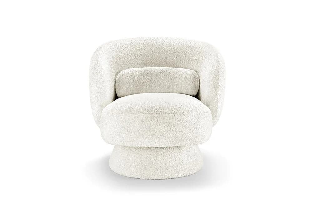 riess-ambiente Drehsessel BOSSA NOVA Weiß Bouclé 360° drehbar - Bild 3