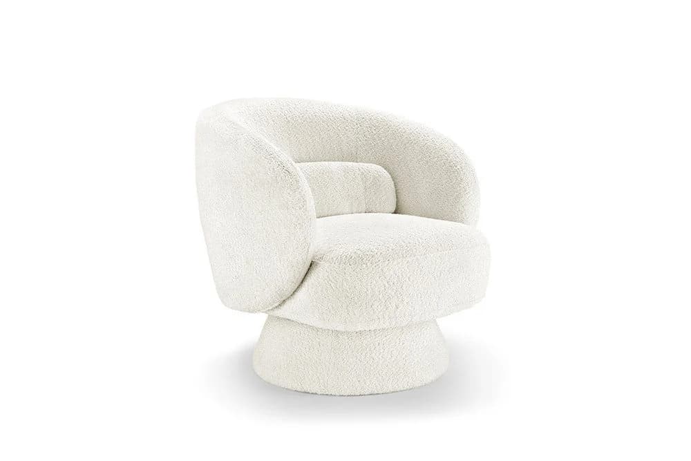 riess-ambiente Drehsessel BOSSA NOVA Weiß Bouclé 360° drehbar - Bild 4