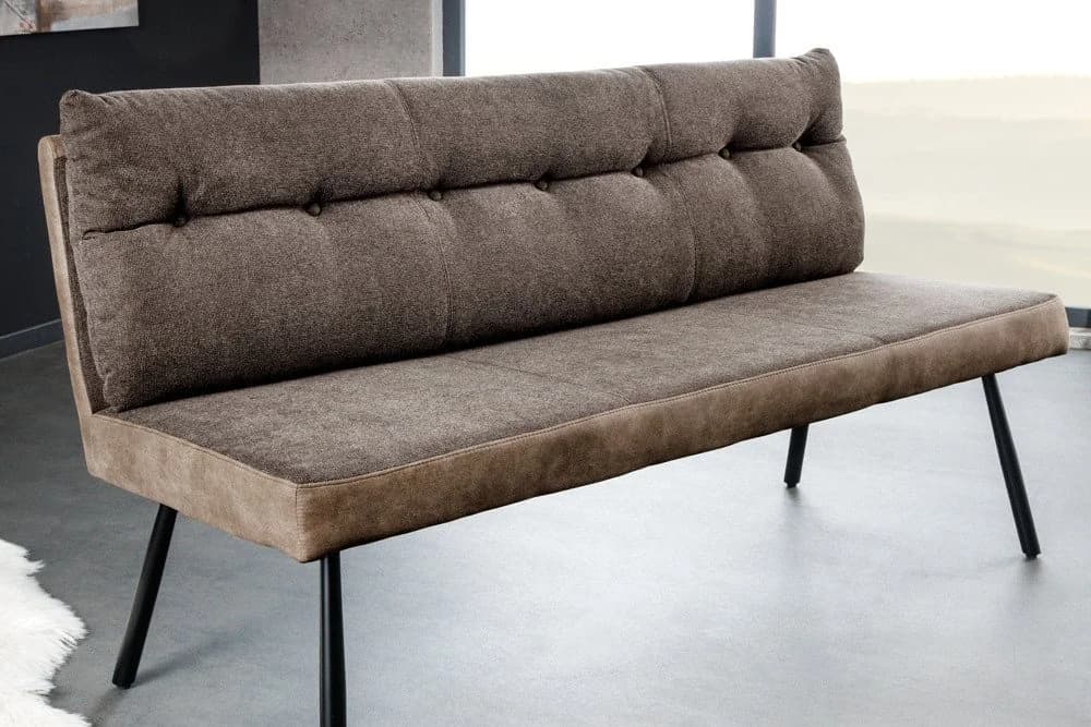 riess-ambiente Sitzbank BIG GEORGE 160cm Taupe Microfaser Metall-Beine - Bild 2