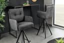 riess-ambiente Barhocker BIG GEORGE Anthrazit Samt drehbar Metallbeine Bild 1