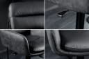 riess-ambiente Barhocker BIG GEORGE Schwarz Echtleder mit Armlehne Bild 4