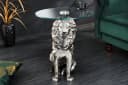 riess-ambiente Beistelltisch WILDLIFE LION 60cm silber antik mit Glasplatte Bild 1