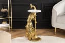 riess-ambiente Beistelltisch WILDLIFE PEACOCK 75cm Gold Antik Weiß Marmor Bild 1
