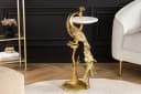 riess-ambiente Beistelltisch WILDLIFE PEACOCK 75cm Gold Antik Weiß Marmor Bild 4