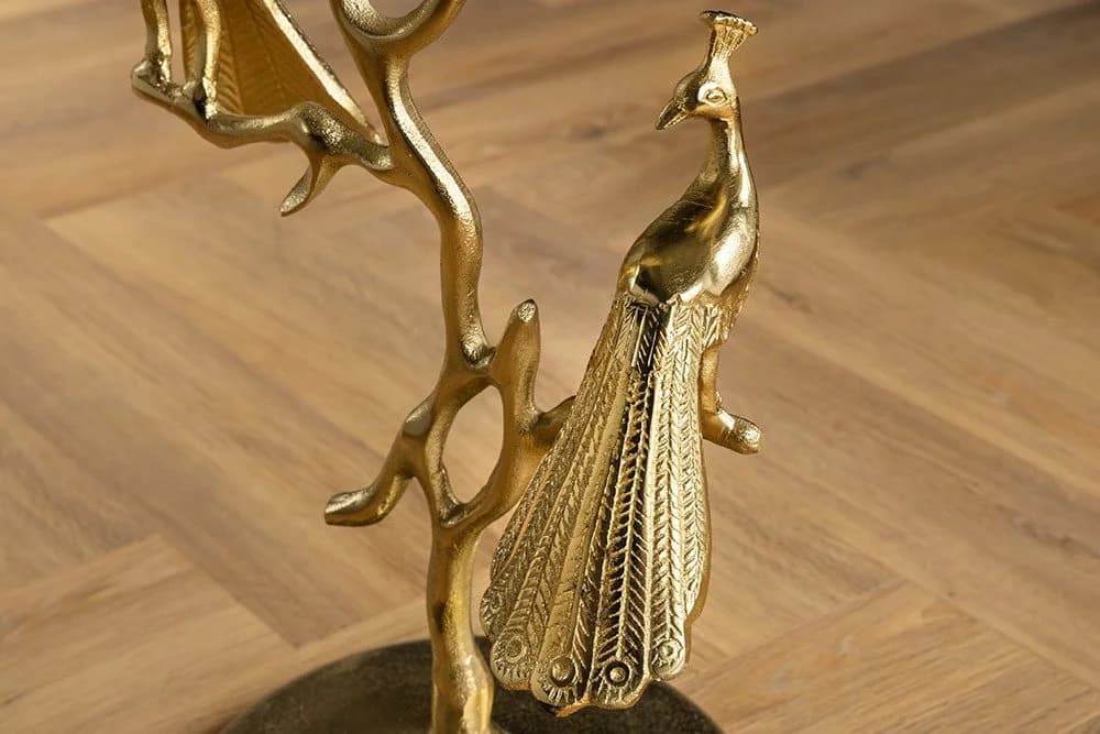 riess-ambiente Beistelltisch WILDLIFE PEACOCK 60cm Gold Transparent Glas - Bild 5