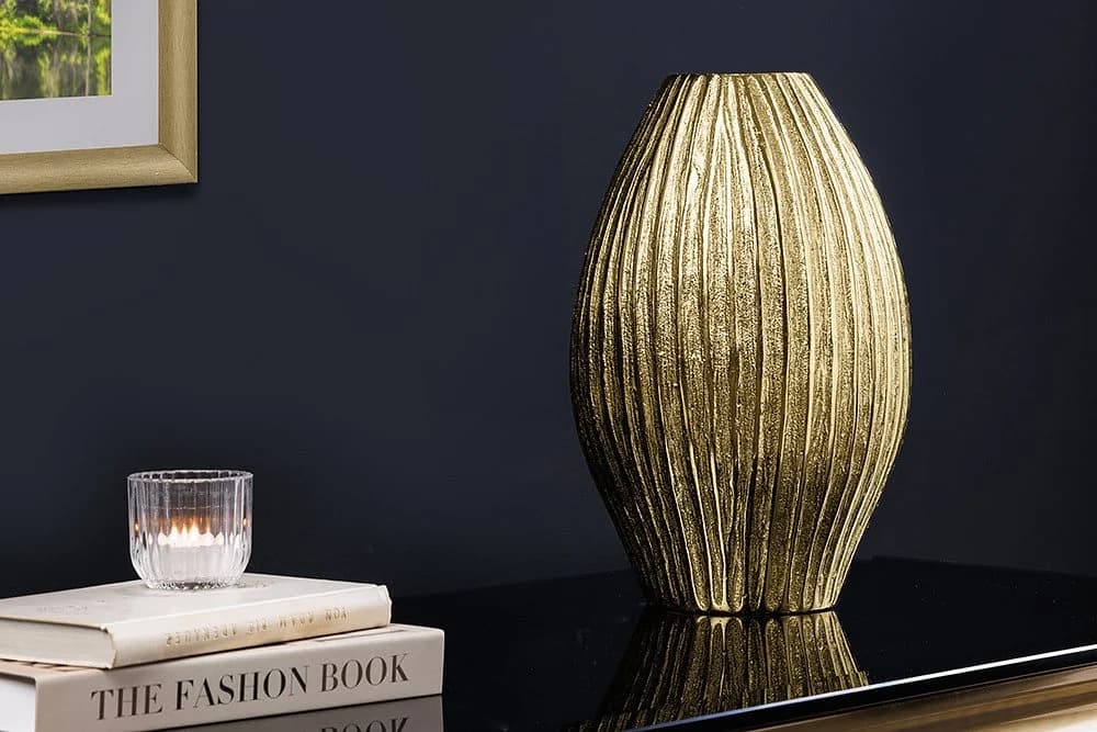riess-ambiente Dekovase ELEGANCE 35cm Gold Antik Metall Vase - Bild 2