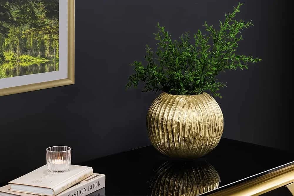 riess-ambiente Dekovase ELEGANCE 25cm Gold Kugelvase Metall Hammerschlag - Bild 2