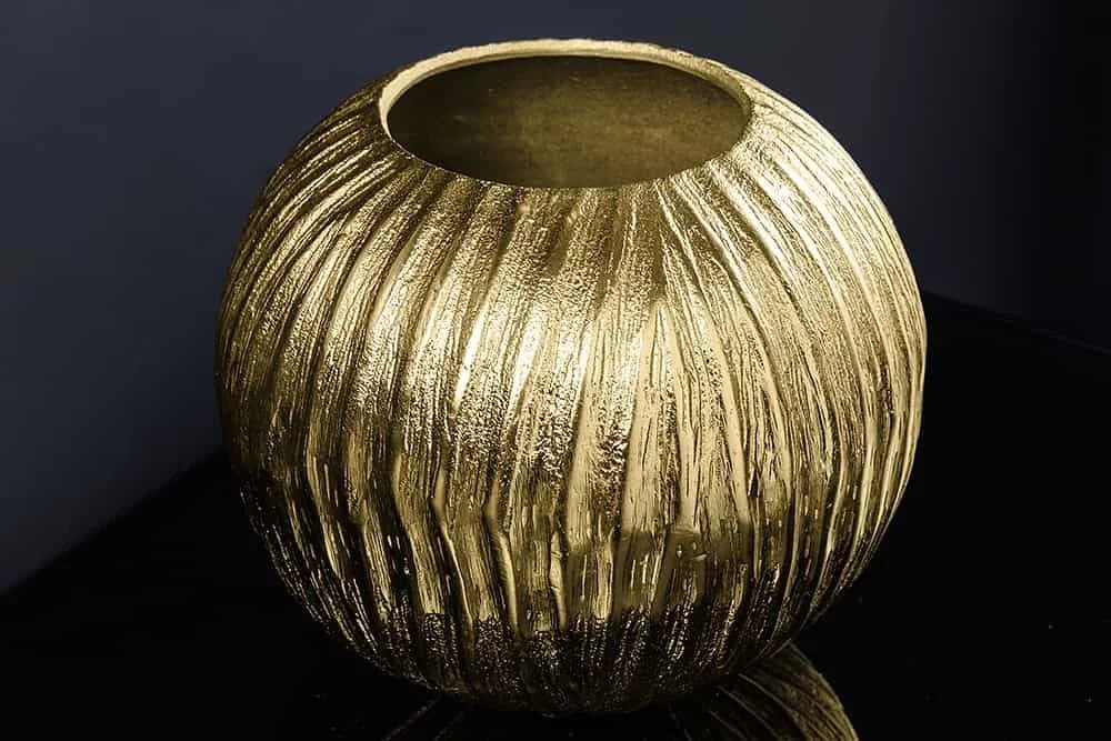 riess-ambiente Dekovase ELEGANCE 25cm Gold Kugelvase Metall Hammerschlag - Bild 4