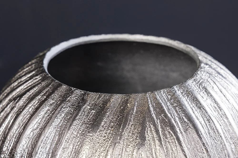 riess-ambiente Dekovase ELEGANCE 25cm silber Metall Hammerschlag Design - Bild 5