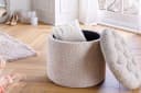 Bouclé Sitzhocker MODERN BAROCK - Zylinderförmig mit Stauraum Bild 1