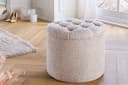 Bouclé Sitzhocker MODERN BAROCK - Zylinderförmig mit Stauraum Bild 3