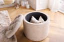 Bouclé Sitzhocker MODERN BAROCK - Zylinderförmig mit Stauraum Bild 4